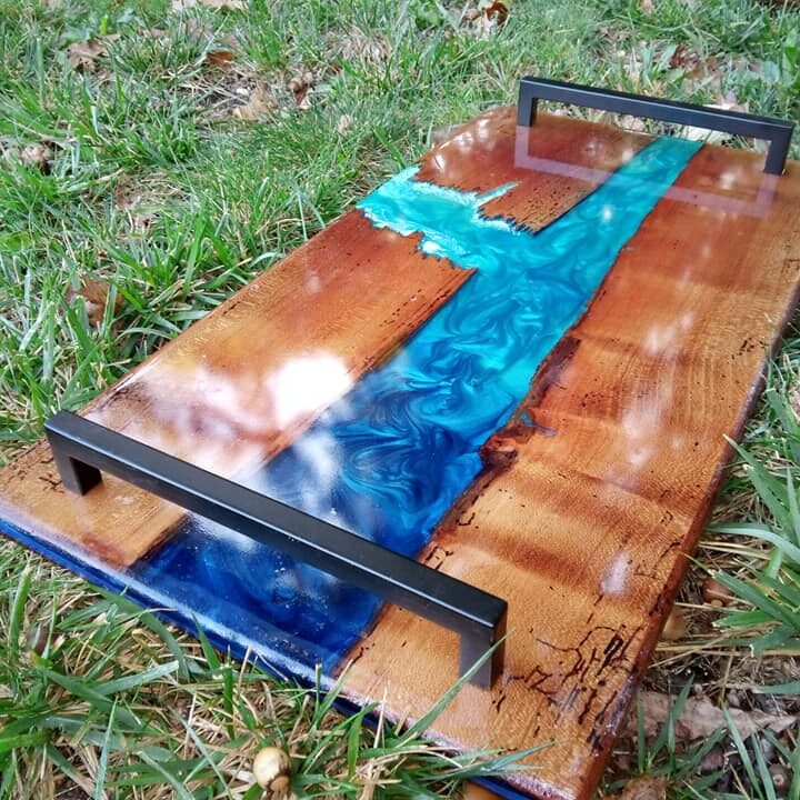 ensemble plateau décapsuleur époxy thème marin