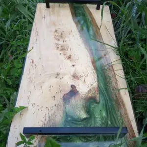 plateau orme blanc epoxy vert canard