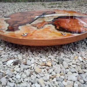 horloge ile merisier epoxy 50 cm