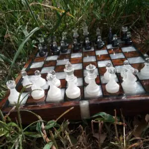 jeu échecs taille 3 époxy et noyer