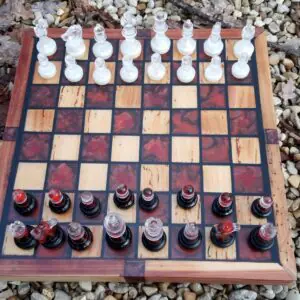 jeu d’échecs epoxy orme rouge