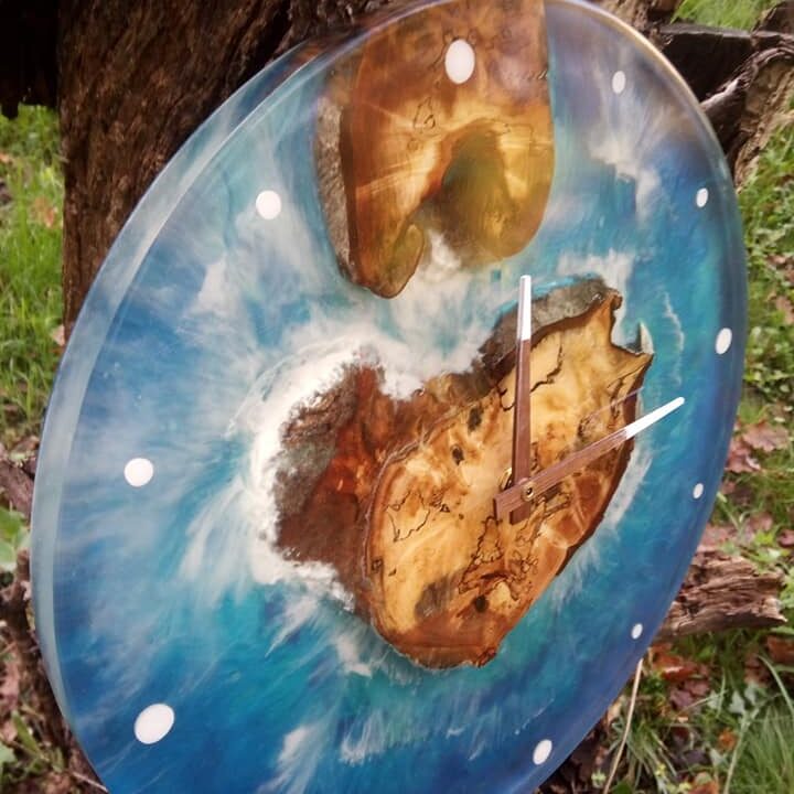 horloge ile époxy effet 3d mecanisme silencieux