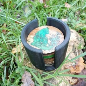 dessous de verre en epoxy et chene