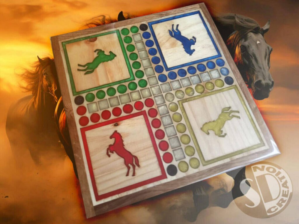 Jeu des Petits Chevaux de Luxe – vue de détail
