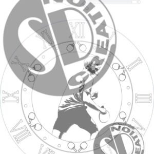 horloge « ping pong »en bois massif  et epoxy bleu -projet à reserver