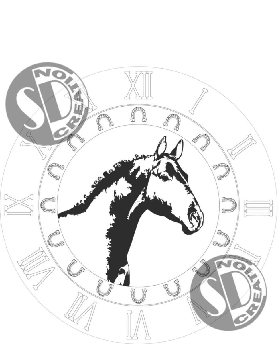 horloge « cheval »en bois massif et epoxy -projet à réserver Ø35cm
