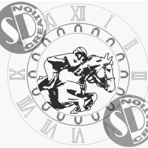 horloge « saut de cheval »en bois massif  et epoxy  -projet à réserver Ø35cm