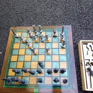 Jeu d&rsquo;Échecs de Collection « Égypte Antique » – Artisanat Bois & Résine Époxy