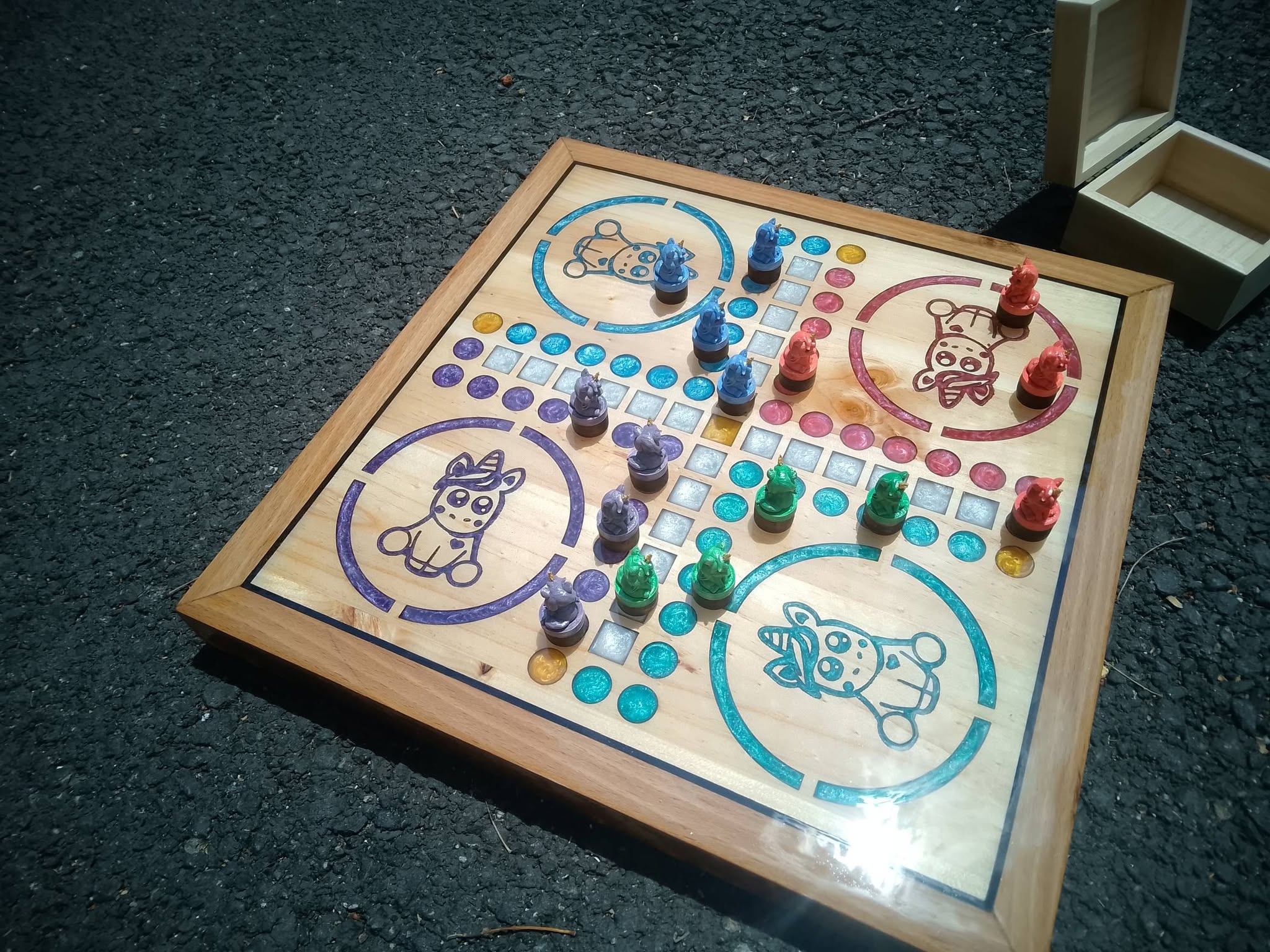 jeu de petits chevaux bois
