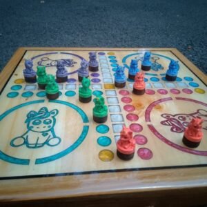 Jeu des Petits Chevaux en bois  massif theme licorne