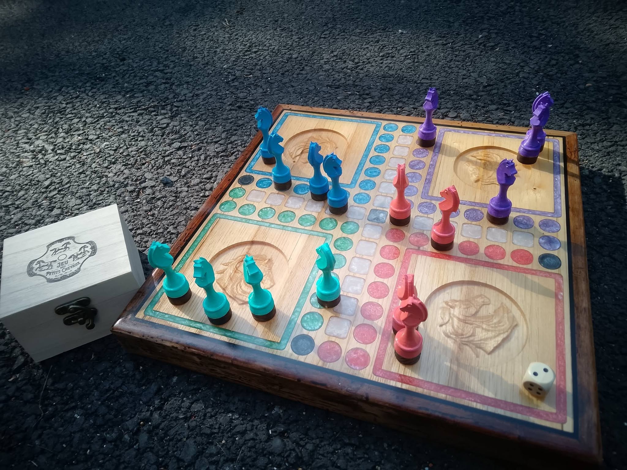 jeux de petits chevaux bois & epoxy